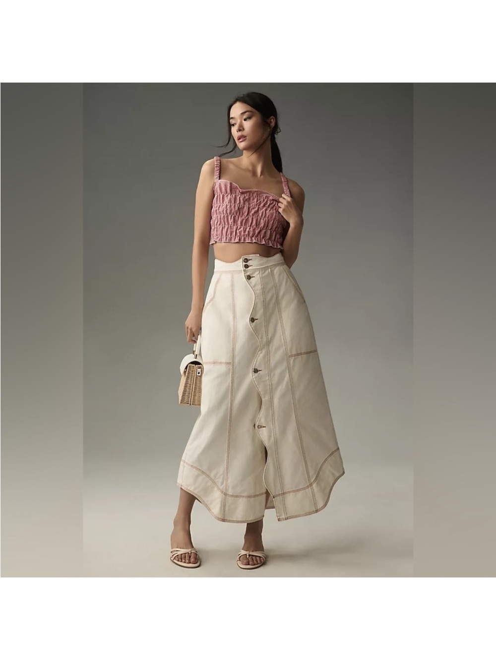 Farm Rio denim skirt